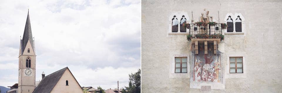 dettagli chiesa e municipio di Cles fotografo per matrimoni Brescia